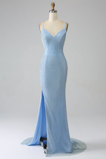 Sirena Blu Abito da ballo lungo con fessura